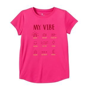 Girls Short Sleeve My Vibe Graphic T-Shirt All in Motion Pink Size S